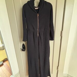 YITTY Black Jumpsuit with Rose Gold Zipper and Cat Ears